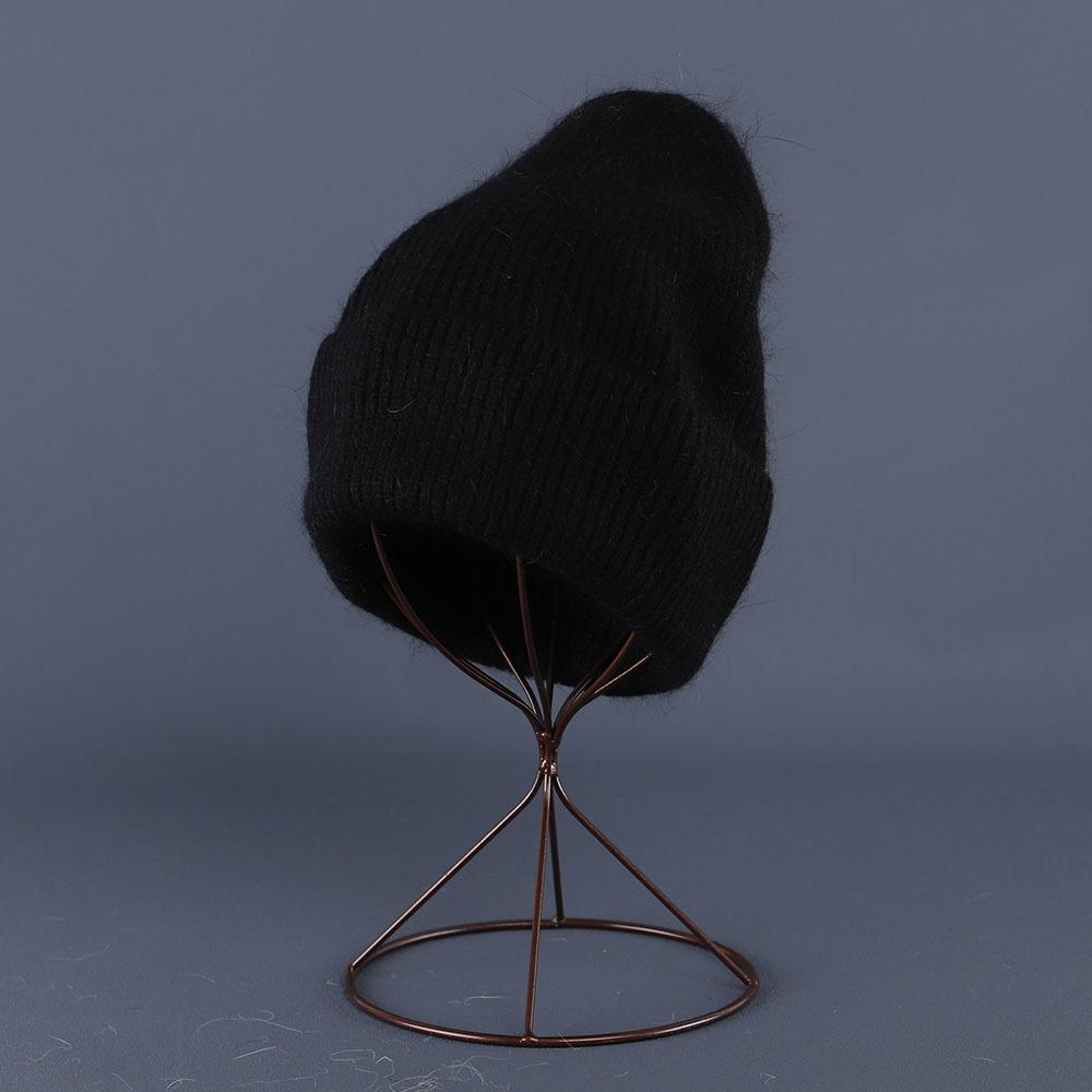 Rabbit Fur Beanies Soft Warm Fluffy Winter Hat for Women Angora Knitted Hat Beanies Female Bonnet warm Woman Knit Cap