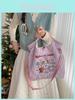 Trendy Large Capacity Cotton Tote Bag With Cute Embroidery For Commuting And Shopping