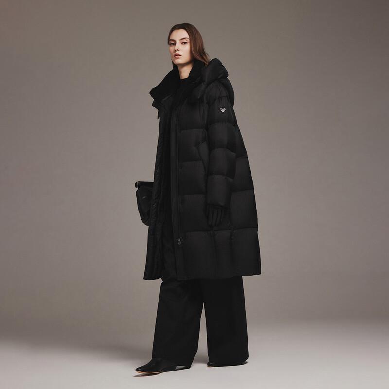 Tanboer Women's Long Down Jacket with Lamb Wool Collar TB5520850Z