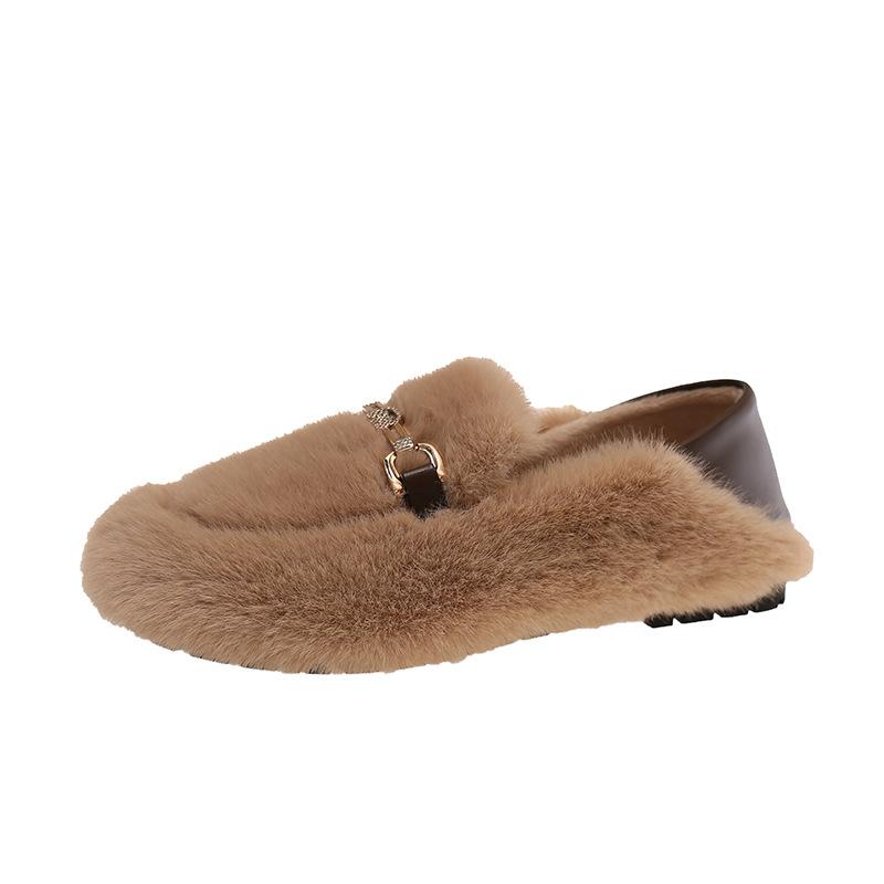 Mao Mao shoes women's outer wear 2025 new Doudou shoes winter plush popular warm plush shoes lazy shoes