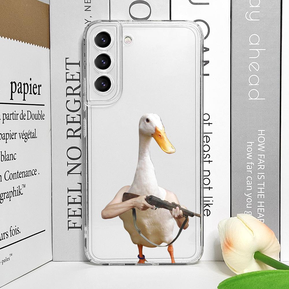 Funny Cartoon Fighting Duck Chicken Transparent Phone Case for Vivo 50 Lite V30 V27 V25 V23 Pro Y36 Y29 Y76 Y75 Y100 Soft Cover