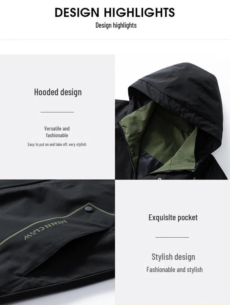 Men's 2025 Softshell Windbreaker: New Hot Style Spring Punk Workwear - Thin, Loose Fit Jacket