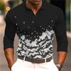 Men's Long Sleeve Striped Polo Shirt, Casual Versatile Top for Daily Wear