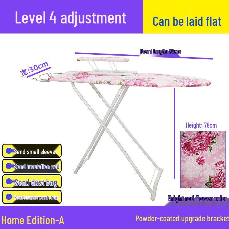 Reinforced Foldable Ironing Board with Handheld Rack - High-Grade Household Accessory