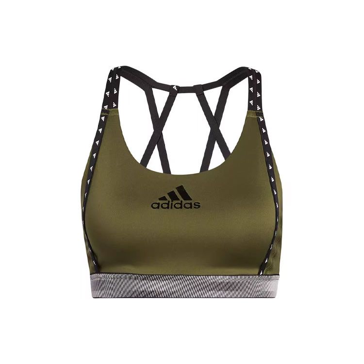 

Adidas Color Block Medium Intensity Sports Bra Women Underwear Green GQ5191 S