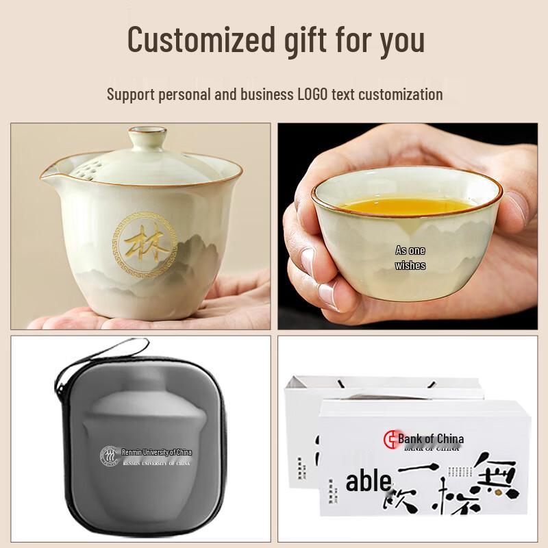 Ru Kiln Portable Ceramic Travel Tea Set