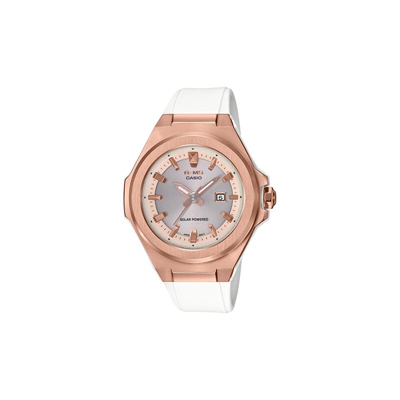 

Casio BABY-G Thin and Simple Octagonal Design Shockproof 100 Meters Waterproof Solar Powered Movement Quartz Movement Japanese MSG-S500G-7A2PR-person срібний