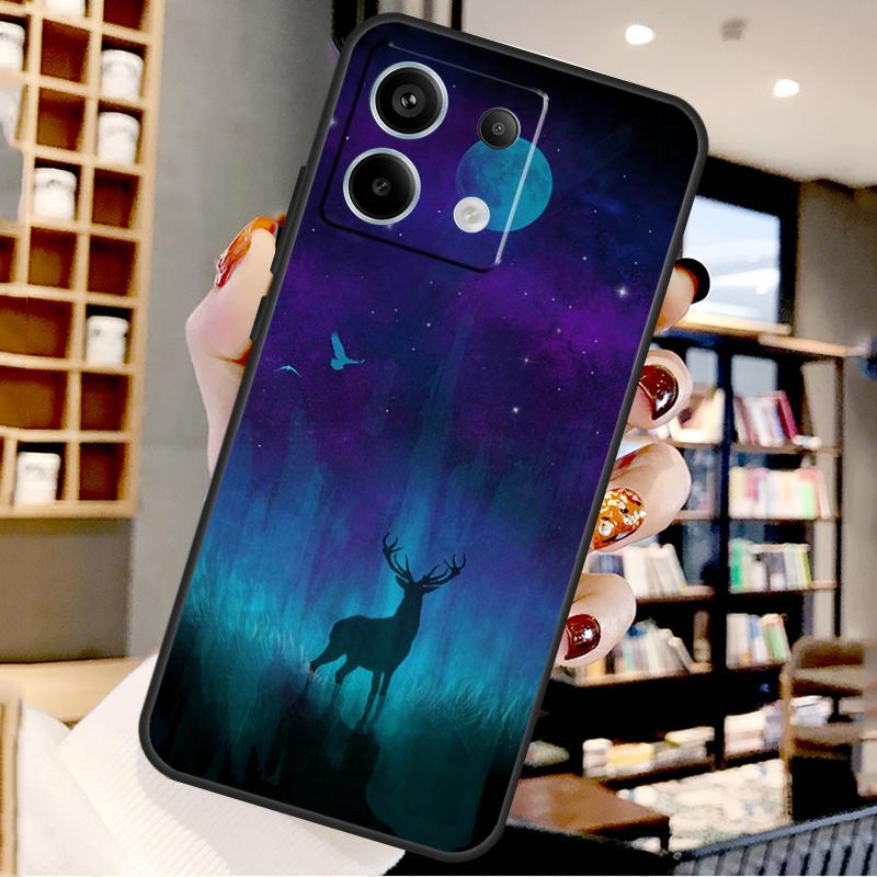 Animal Deer Art For Xiaomi Redmi Note 14 Pro 9 10 11 12 13 15 Pro Plus Case For Redmi 15 15C 14C 12C 10C 13C