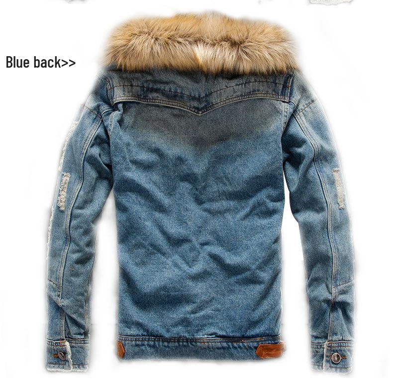 Autumn/Winter Couple's Plus Size Thick Denim Jacket - Men's Casual Korean Style