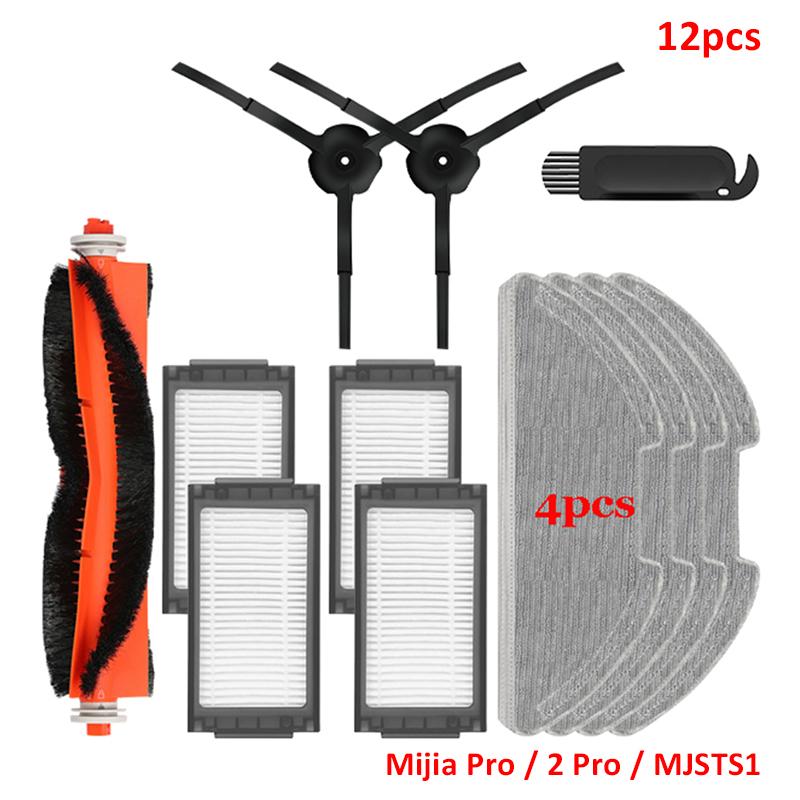 Main / Side Brush Hepa Filter Mop Cloths Main Brush Cover For XiaoMi Mijia Robot Vacuum-Mop Pro / 2 Pro / MJSTS1 Spare Parts