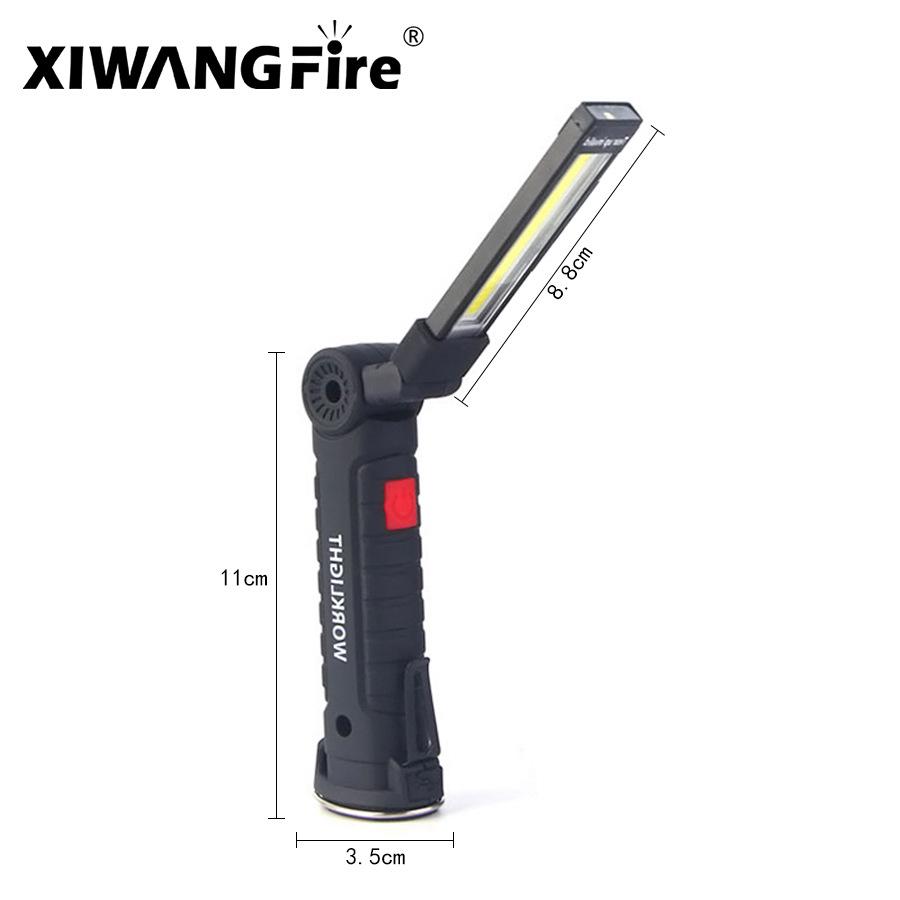 360° Folding Magnetic COB Handheld Work Light with Multi-functional Red Warning Light