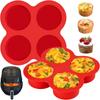 Silicone Egg Mold Air Fryer Egg Pan Reusable 4-Cavity Muffin Cake Baking Mould Kitchen Cooking Accessories 2