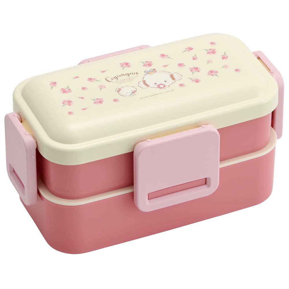 Skater Bento Box, 2-Tier, 600ml, for Women, Made In Japan, with a Soft Dome-Shaped Lid, Dishwasher and Microwave Safe, Sanrio Kogyumin Flower Wreath