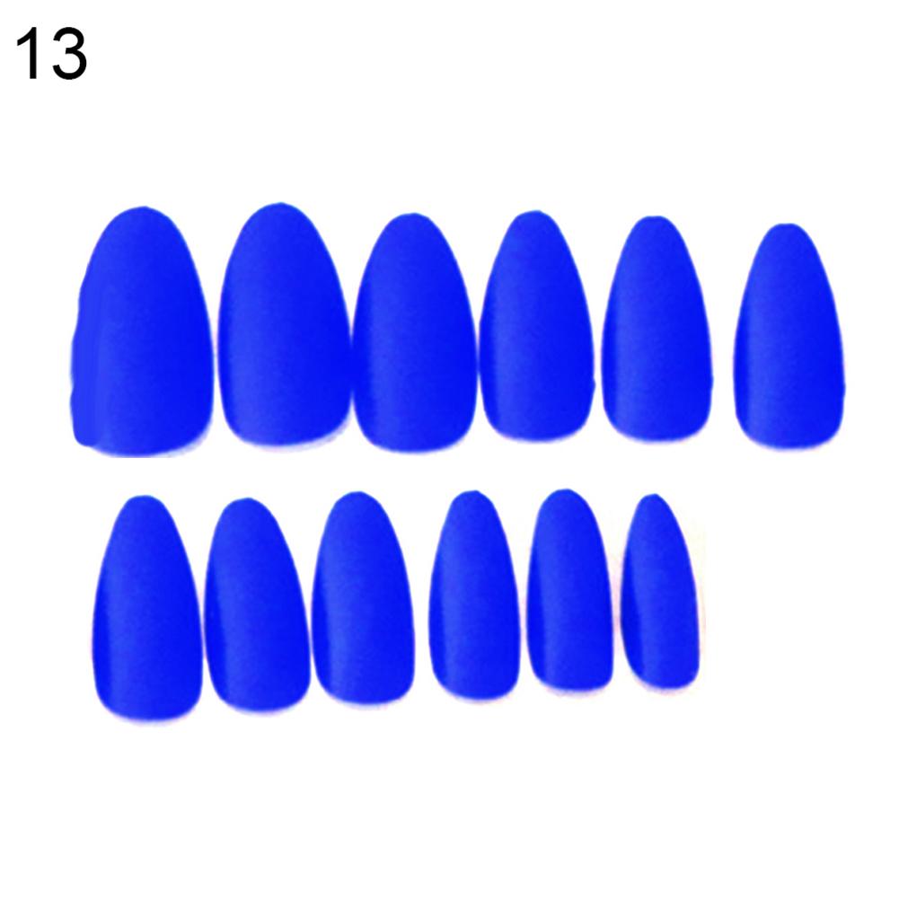 

Товары для красоты и ногтей, 15 цветов, 24 шт., матовый кончик, накладные ногти, полное покрытие, шлифовка искусственных ногтей 13#