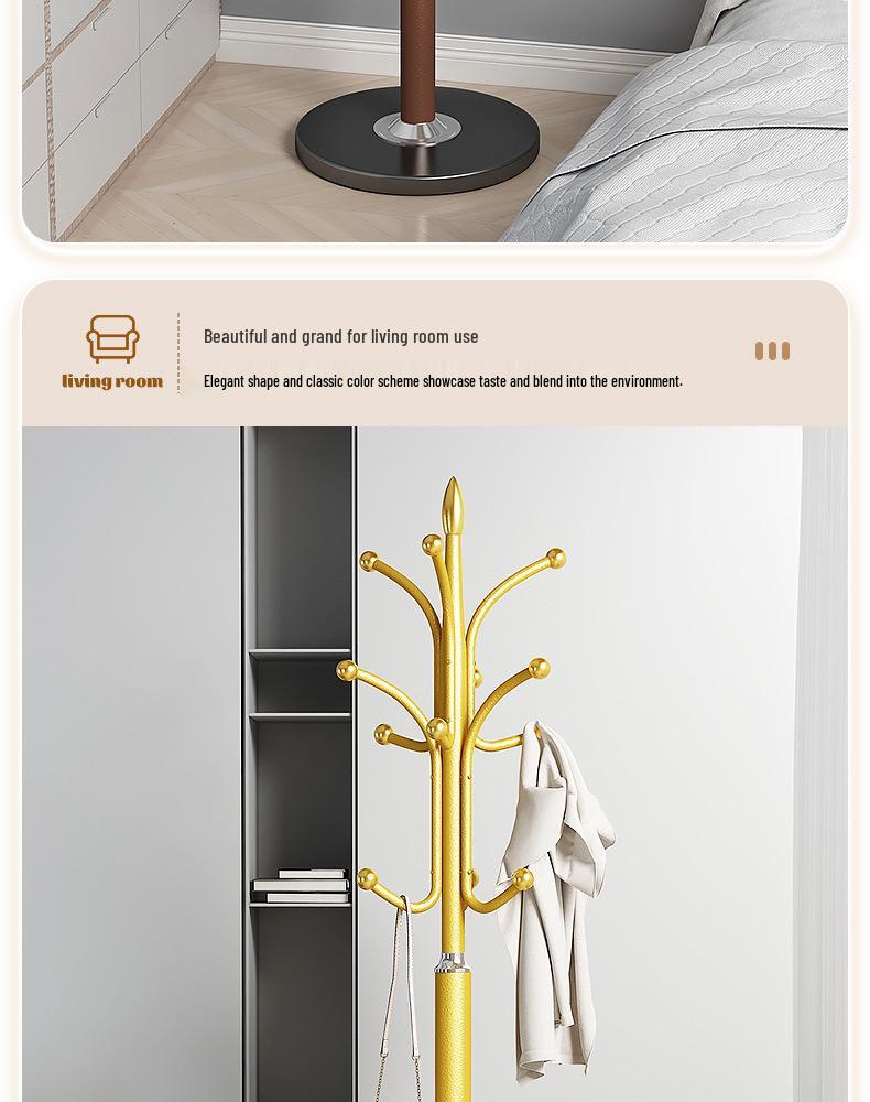 European Style Floor-Standing Coat and Bag Rack for Bedroom