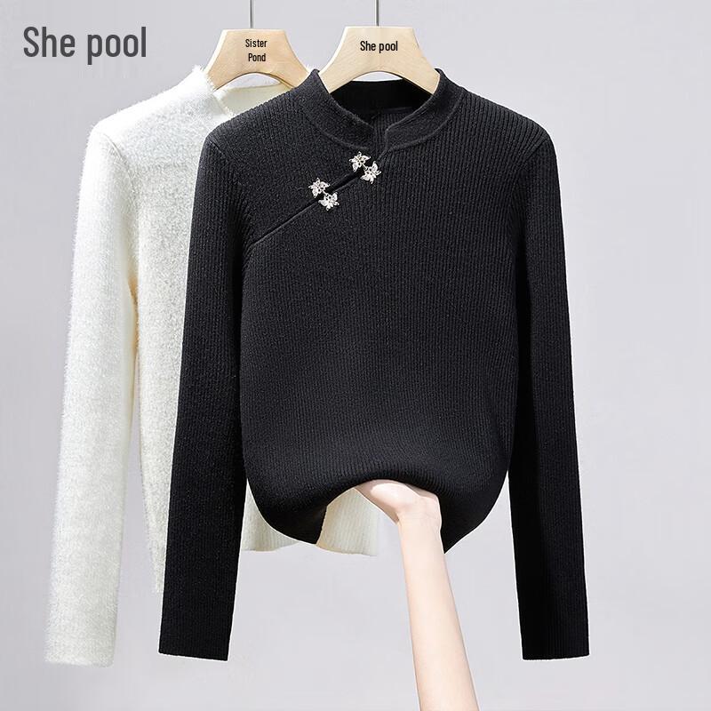 

Женский трикотажный топ облегающего кроя со стойкой S