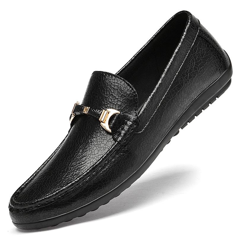 Fashion Male Comfortable Wedding Shoes Man Breathable Flat High Quality Men's Loafer Shoes Genuine Leather Shoes Slip-on Business Shoe