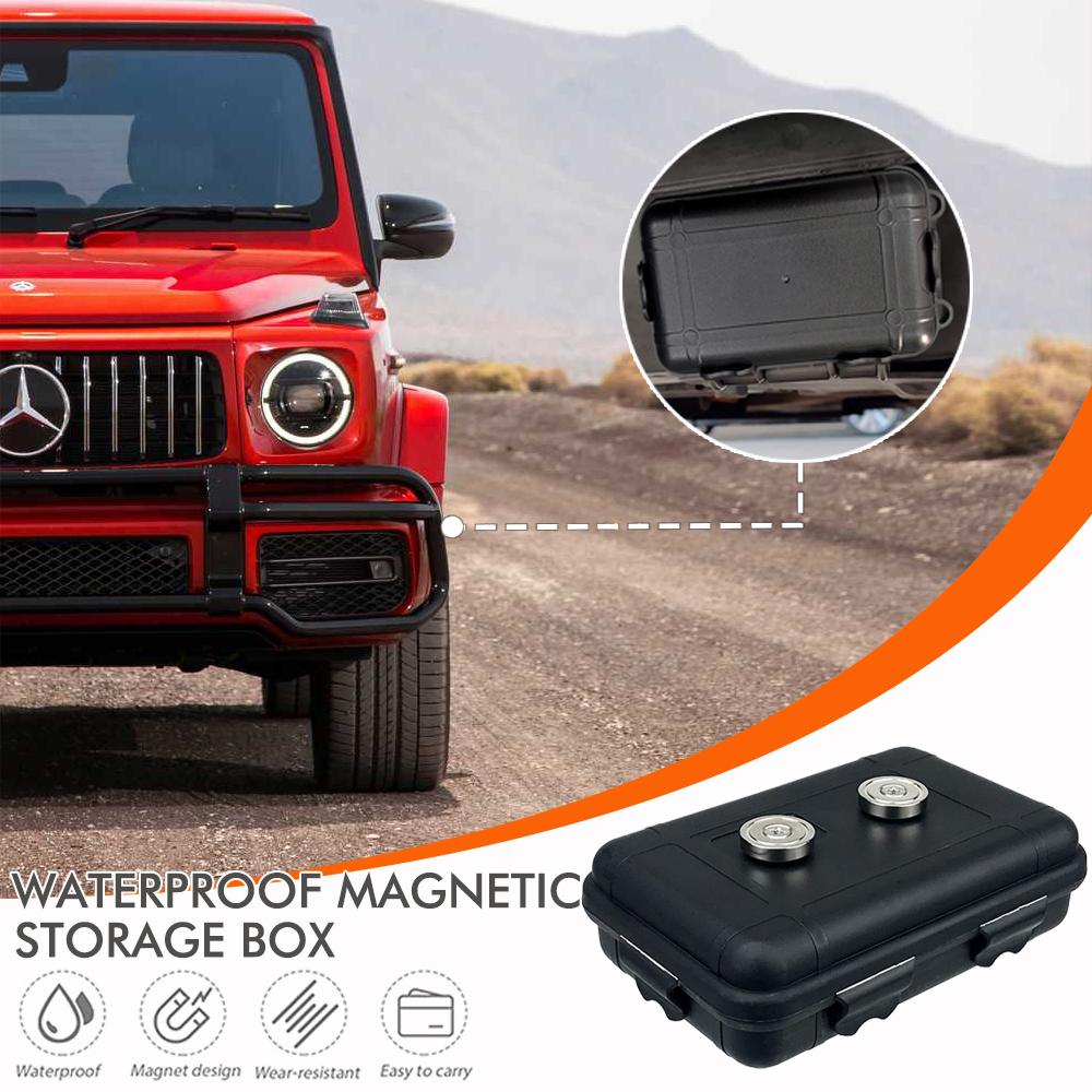 Car Magnetic Key Holder Hide a Key Magnetic Box Waterproof Undercar Keybox Outdoor Magnetic Key Box Sturdy Portable Key Case