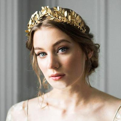 Corone Nuziali in Metallo Foglia Oro Eleganti Copricapo da Matrimonio Regolabili Accessori per Capelli Per Feste a Tema Greco Evento