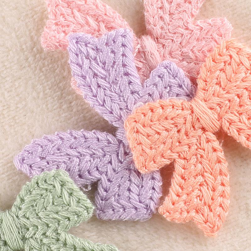 Computer Embroidery Label Water-Soluble Multi-Color Bow Badge Cloth Label Clothing Accessories Handmade Diy Patch Embroidery Cloth Sticker