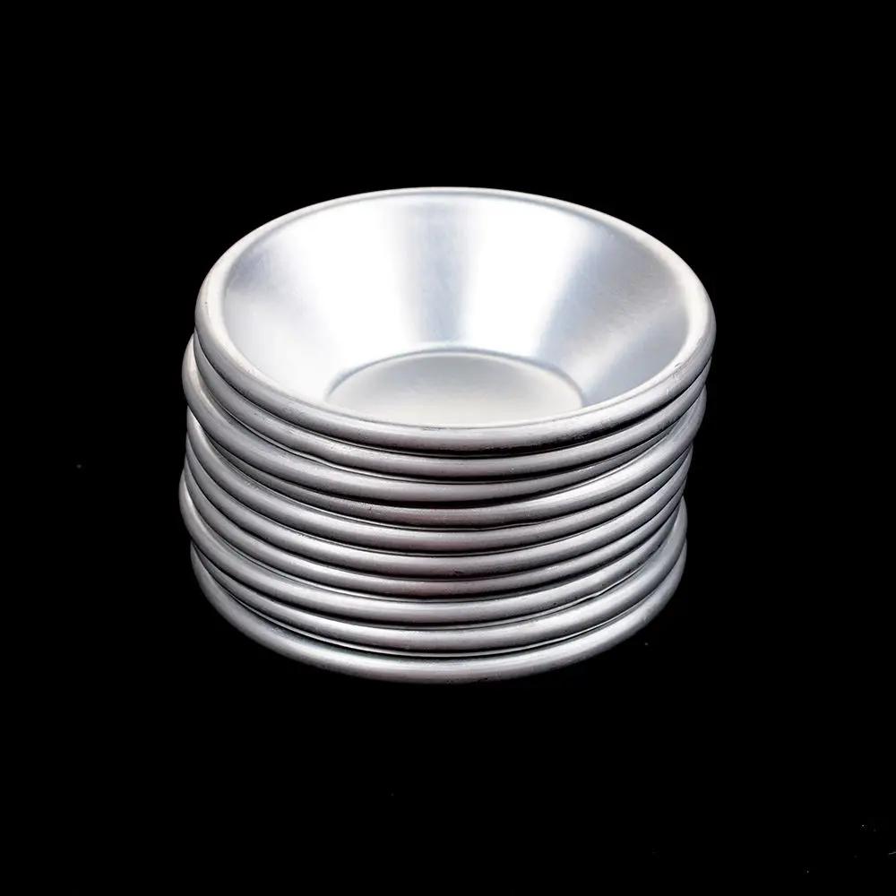 10pcs Egg Tart Molds Tiny Pie Tartlets Dessert Mold Pans Tin Puto Cup Bakeware Cake Cookie Mold, Round Resuable Nonstick