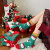 Women's Plush Coral Fleece Mid-Calf Socks - Cute Cartoon Christmas Fuzzy Sleep Socks for Autumn and Winter