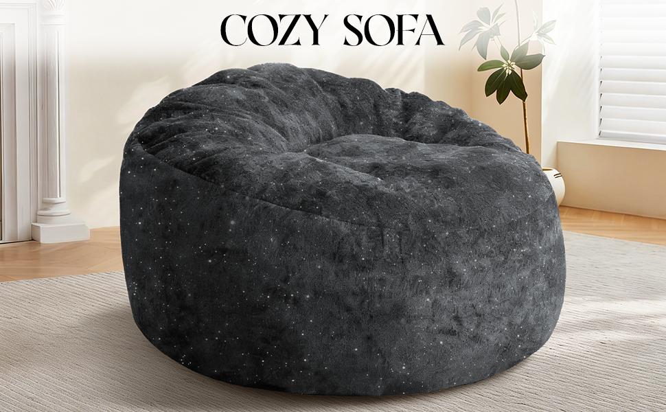 Gebogen Hoge Rug Beanbag Stoel met Volledige Lichaamscontour Ondersteuning voor Meeslepende Ontspanning in Moderne Woonruimtes