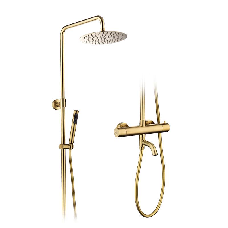 TLXT Thermostatic Brushed Gold Shower System