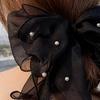 Girl Hairpin Double Layer Bowknot Imitation Pearls Decor Hair Clip Strong Grip Back Head Hair Pin Hair Styling Tool