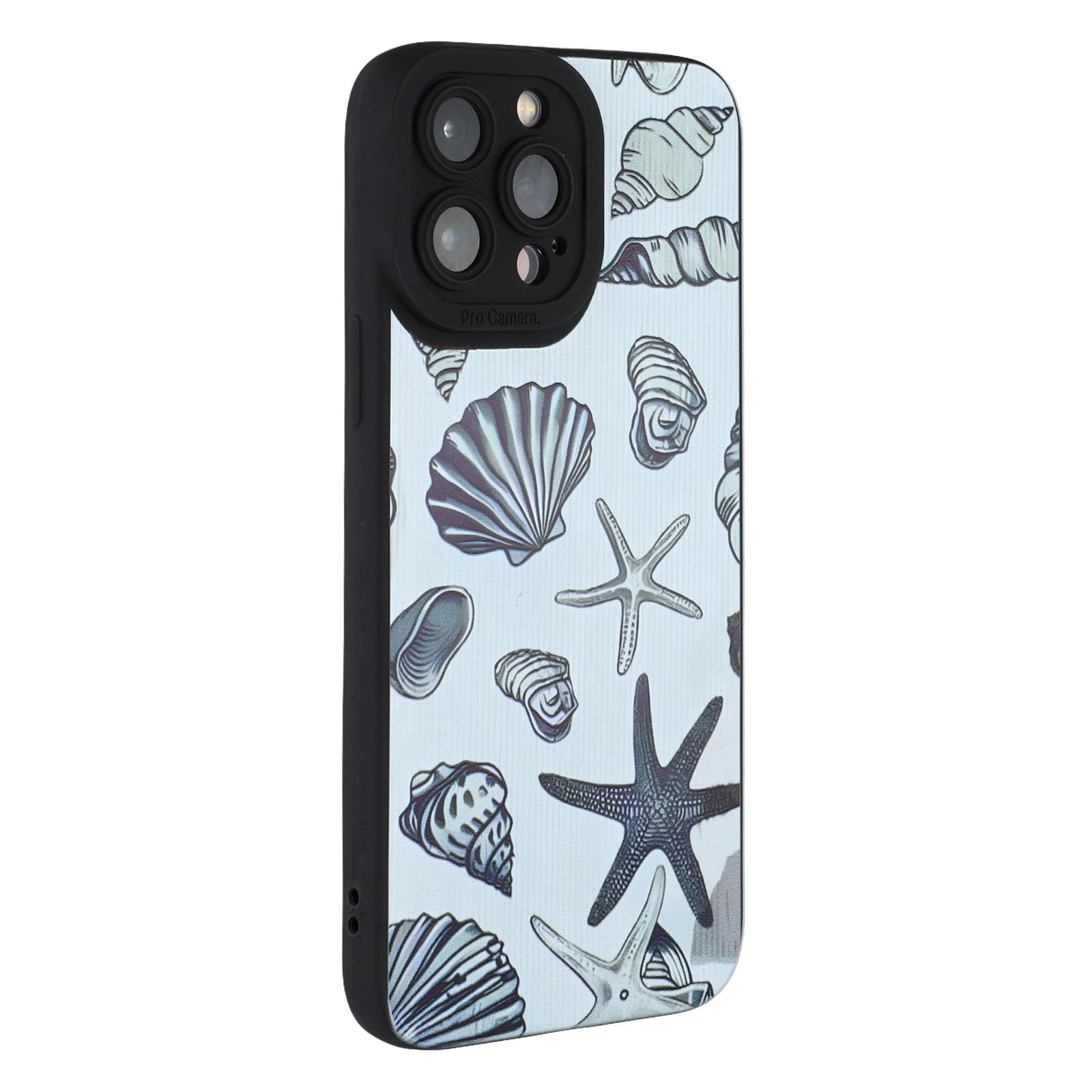 

For iPhone 13 Pro Max Case Starfish Shells Pattern Shockproof TPU Phone Back Cover A