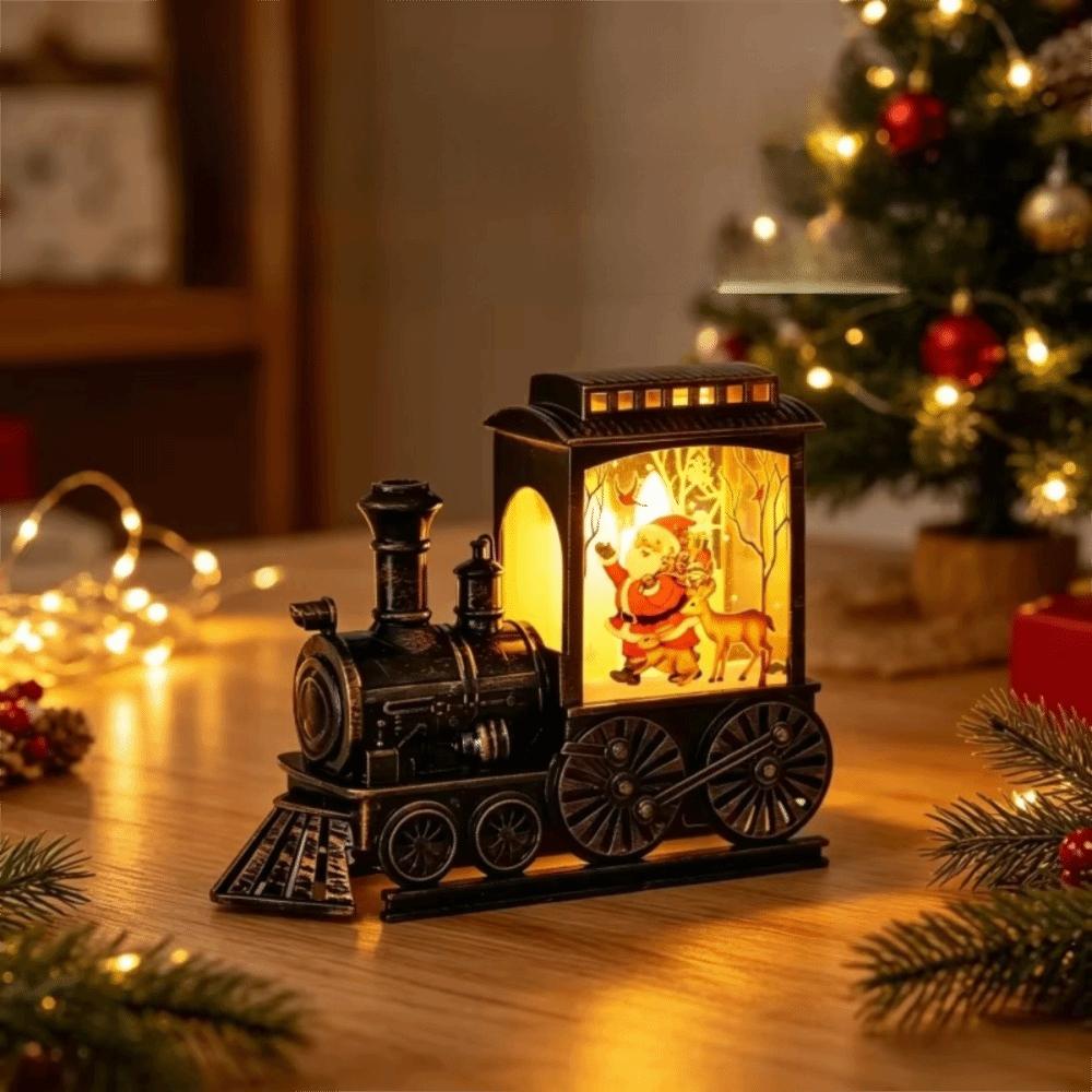 Santa Claus Christmas Train LED Light Vintage Train Night Lamp Train Ornaments  Festive Party
