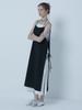 MORELIKEIT Layered Ribbon Sleeveless Long Dress Black