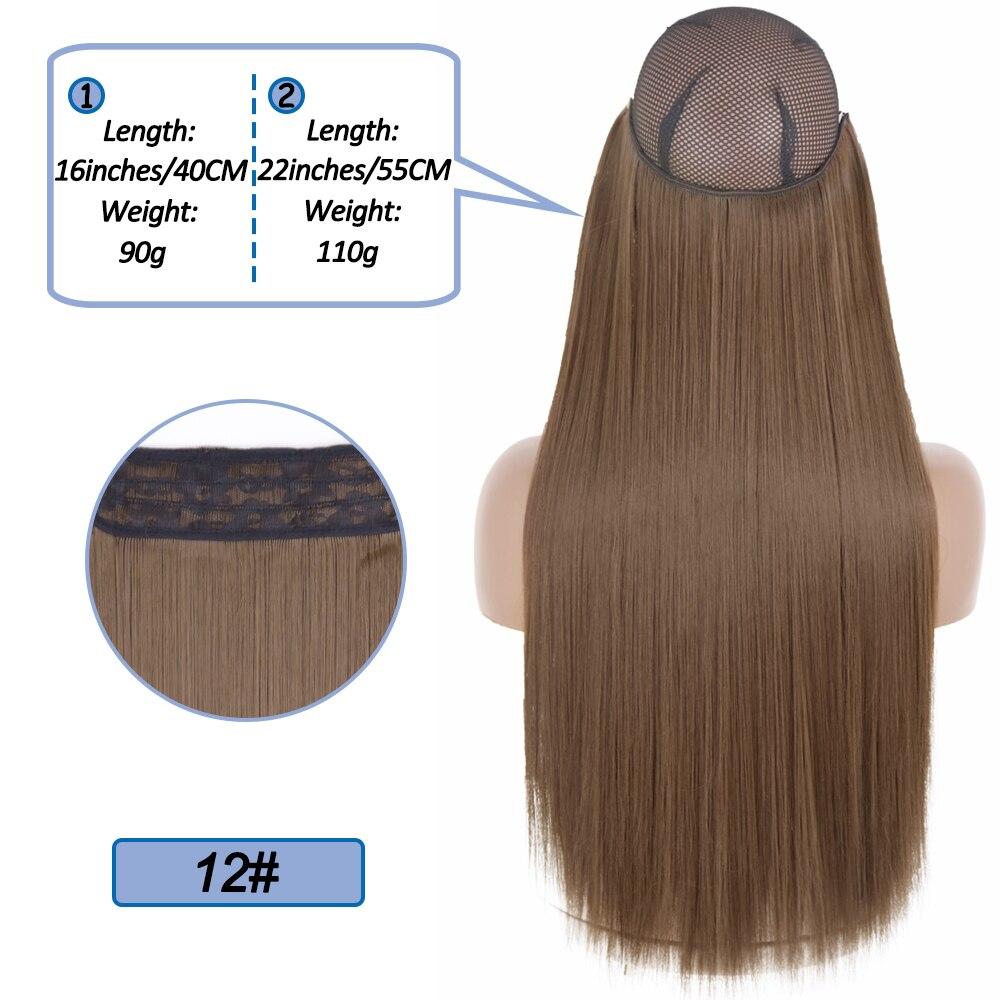 MERISIHAIR No Clips In Natural Hidden Secret False Hair Piece Synthetic Hair Extension Long Straight Fish Line Hair Pieces