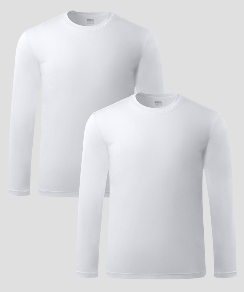 ARMEDES [2Pack] Lightweight Coolon Round Long Sleeve T-Shirt Ar-214 (6 Colors) (Type A)