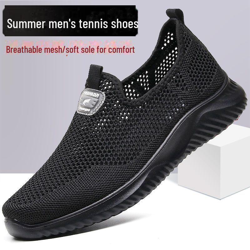 Herren Atmungsaktive Mesh Freizeit Dad Schuhe - Leicht, Weiche Sohle, Rutschfeste Walking Sneakers für Mittelalte und Ältere