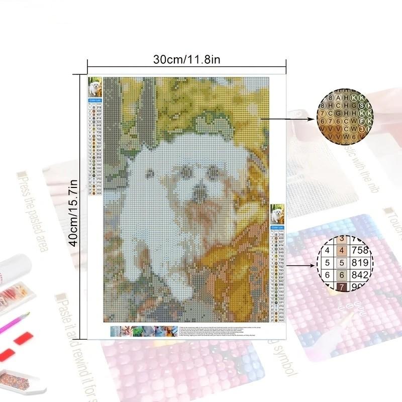 1 Stück 11,8 x 15,7 Zoll 5D-Diamantgemälde zum Selbermachen, schöner Hund, für Erwachsene und Kinder, Sticksets, komplette Strasssteine, handgefertigte Heimdekorationsgeschenke
