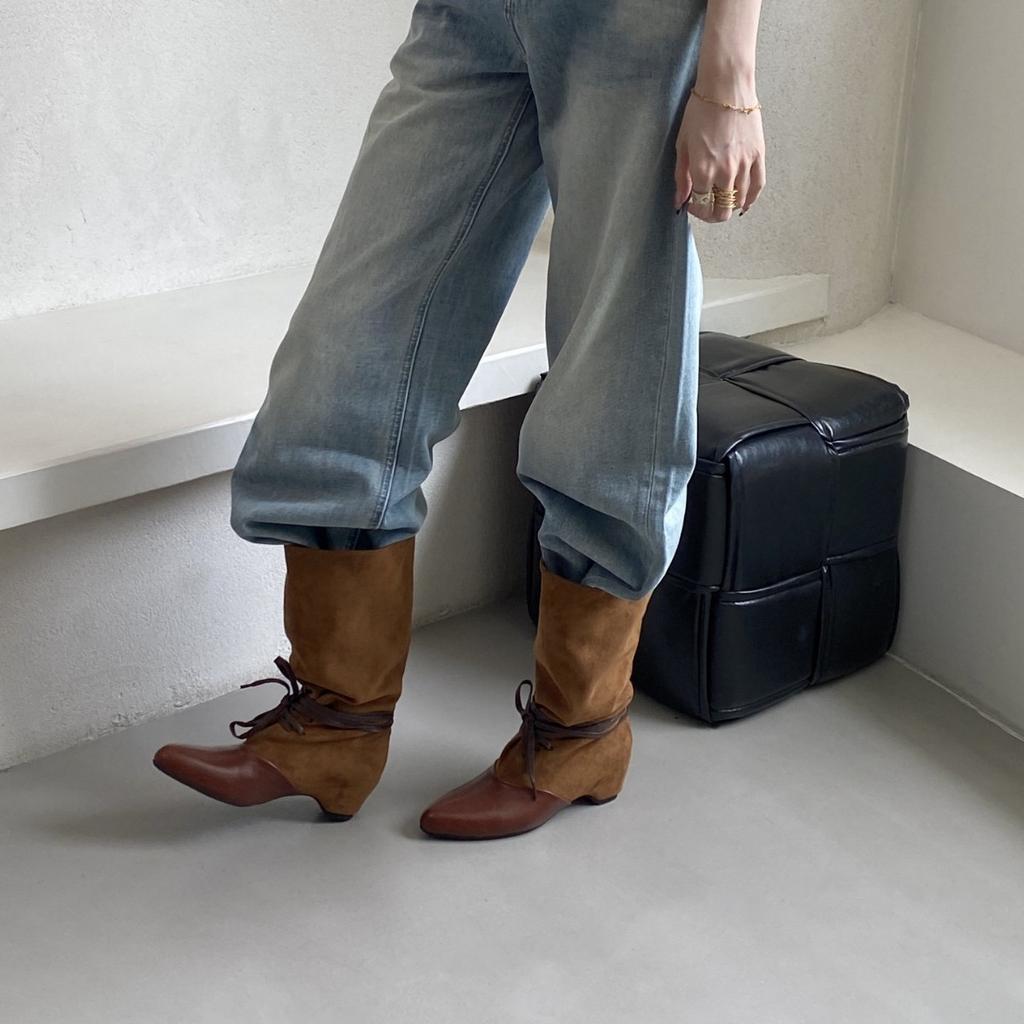 Retro pointed strap western cowboy boots women's new inner height increase versatile soft leather with skirt boots