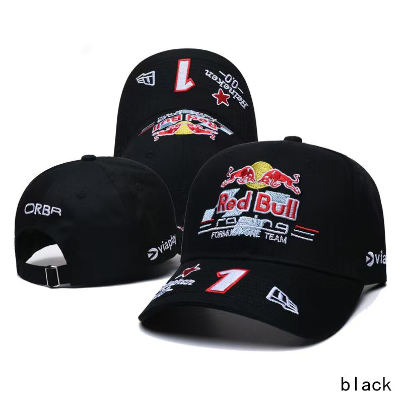 Red Bull Stylowa czapka z daszkiem w stylu wyścigowym, haftowana, dla mężczyzn i kobiet, regulowana, z zakrzywionym daszkiem, modna, sportowa, przeciwsłoneczna, z motywami motorsportu