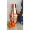 Pure Copper Printed with Health Benefits, Inbuilt Glass, Bedroom Water Bottle for Storage Purpose (Half Hammered Surahi Shape, 1300 ml) Set of 1