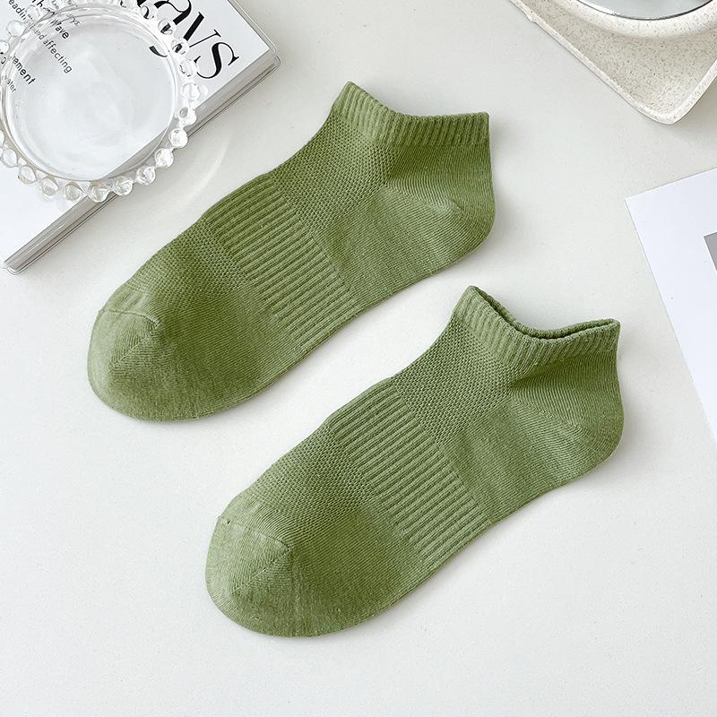 Summer Thin Pure Cotton Women's Socks, Summer Mesh Breathable Boneless Solid Color Pure Cotton Short Socks