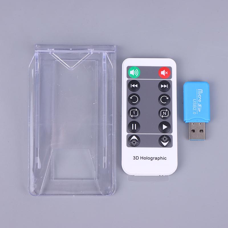 3D Holographic Advertising Lights Led Desktop Model Fan Screen With Audio Playback With Transparent Cover Holographic Fan