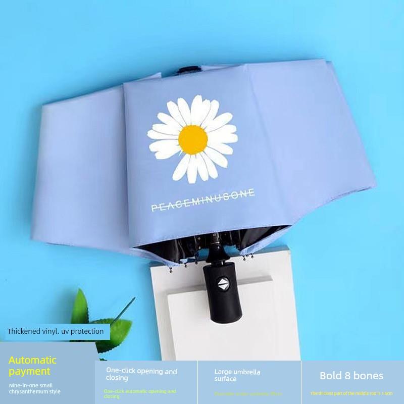 Dual-Purpose Sun and Rain Umbrella for Men and Women, Sun Protection, Uv-Resistant, Portable, Foldable, Fully Automatic, Large Sun Umbrella