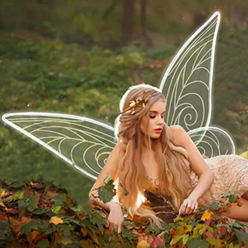 Halloween Angel Wings Party Favor Cosplay Costume Dress Up Props Butterfly Fairy Wings Women Girls Sparkle Princess Angel Wing
