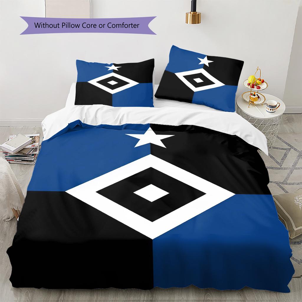 Set Copripiumino Trapuntato Hamburger SV Federa Federe Decorazione Casa Regalo di Compleanno (1 * copripiumino + 2 * federa, senza nucleo)