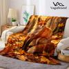 Cute Forest Foxes Flannel Blanket Warm Soft Halloween Christmas All-Season Couch Decorative Cozy Warm Gift