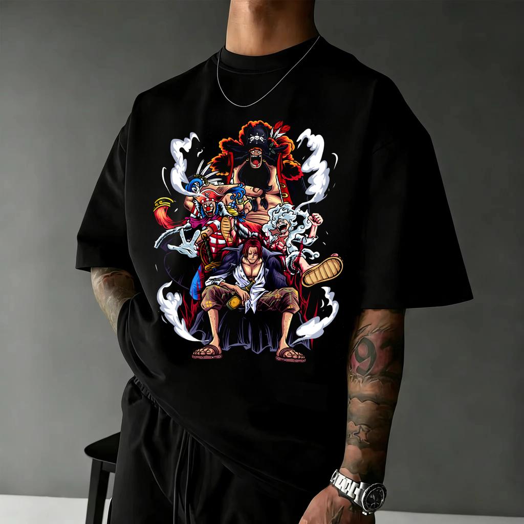 One Piece Anime T Shirt Unisex Unisex Cotton Short Sleeve Tee Tops 2026 Summer Luffy Zoro Sanji Graphic Print Streetwear Casual Y2k