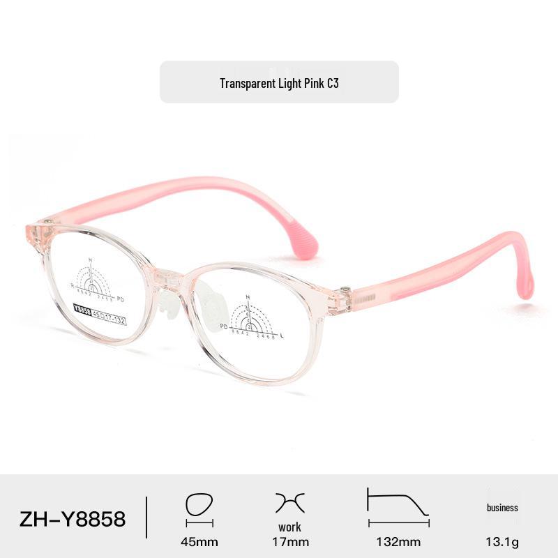 Comfortable Kids' Eyeglass Frames with Adjustable Nose Pads and Silicone Temples - Lightweight, Cute, and Durable for Girls