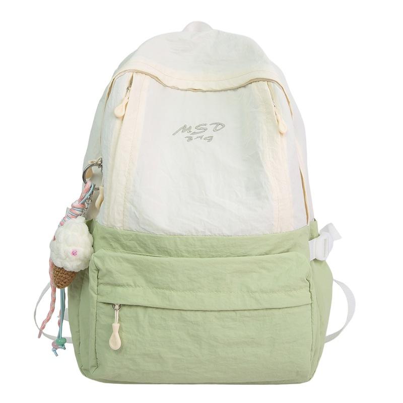 Female Solid Color Light High School Students' New Simple Backpack Ins Mori Girl Treasure Backpack