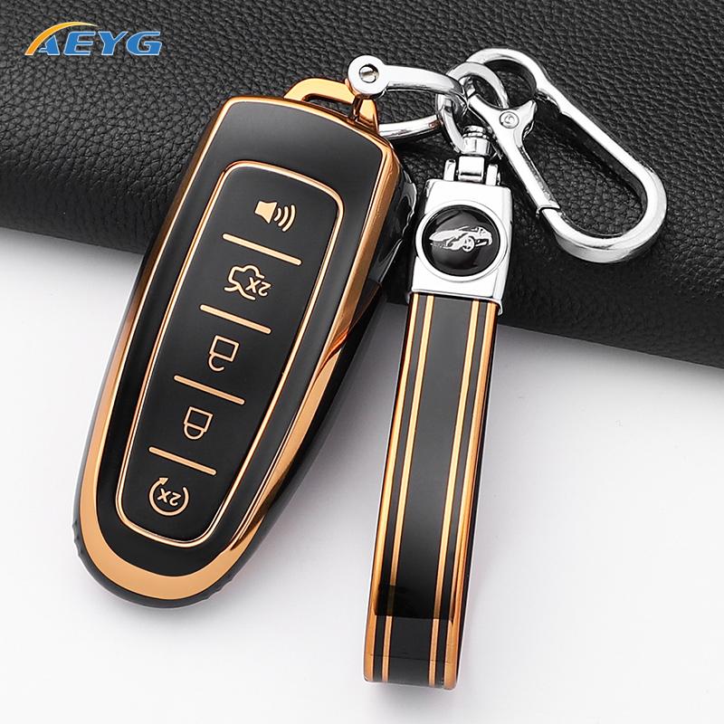 New Soft Tpu Car Key Case Cover Shell For Ford Explorer Edge Escape Flex Taurus 2011 2012 2013 2014 5 Buttons Accessories