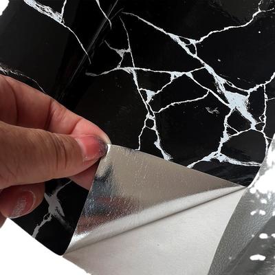 Black Marble Pattern Self-adhesive Wallpaper Oil Proof Sticker Home Decoration TV Background Wall Sticker Paper Wall Sticker